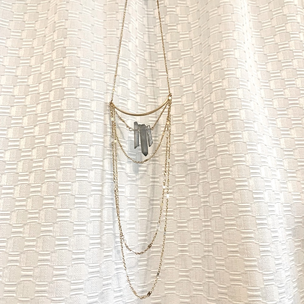 Express gray geode necklace